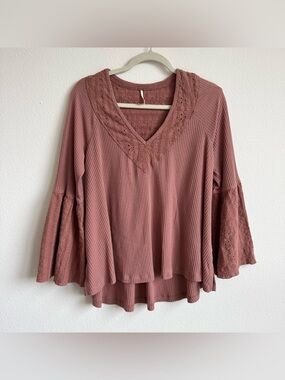 Free People Parisian Nights Waffle Knit Top